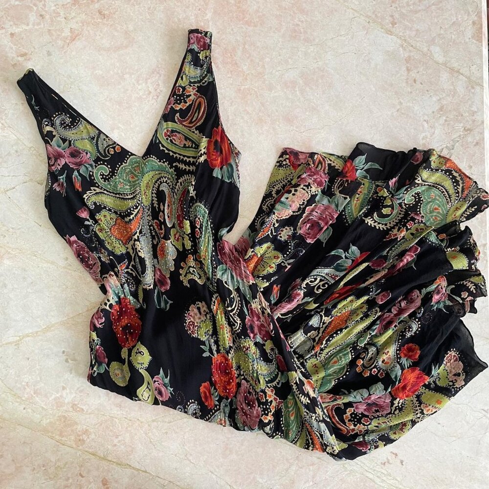 Vintage Floral Print Cocktail Dress